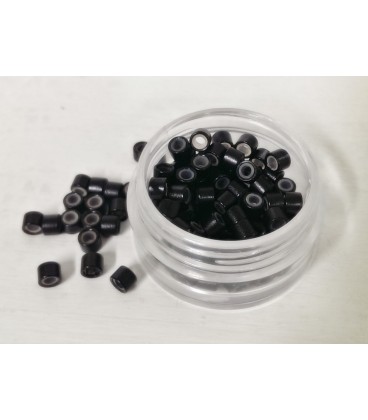 CAJA ANILLAS SILICONA NEGRO EXTENSIONES
