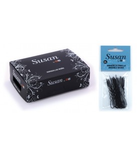 INVISIBLE BLACK HAIRPINS, BOX 50 BAGS 18 PCS.