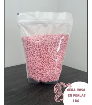 CERA CALIENTE ROSA EN PERLAS 1 KILO